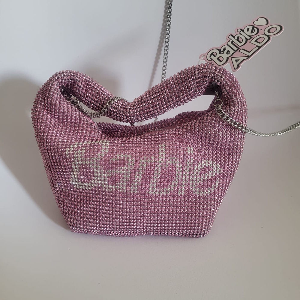 Aldo Barbie Pink Sparkly Shoulder Bag with Rhinestones